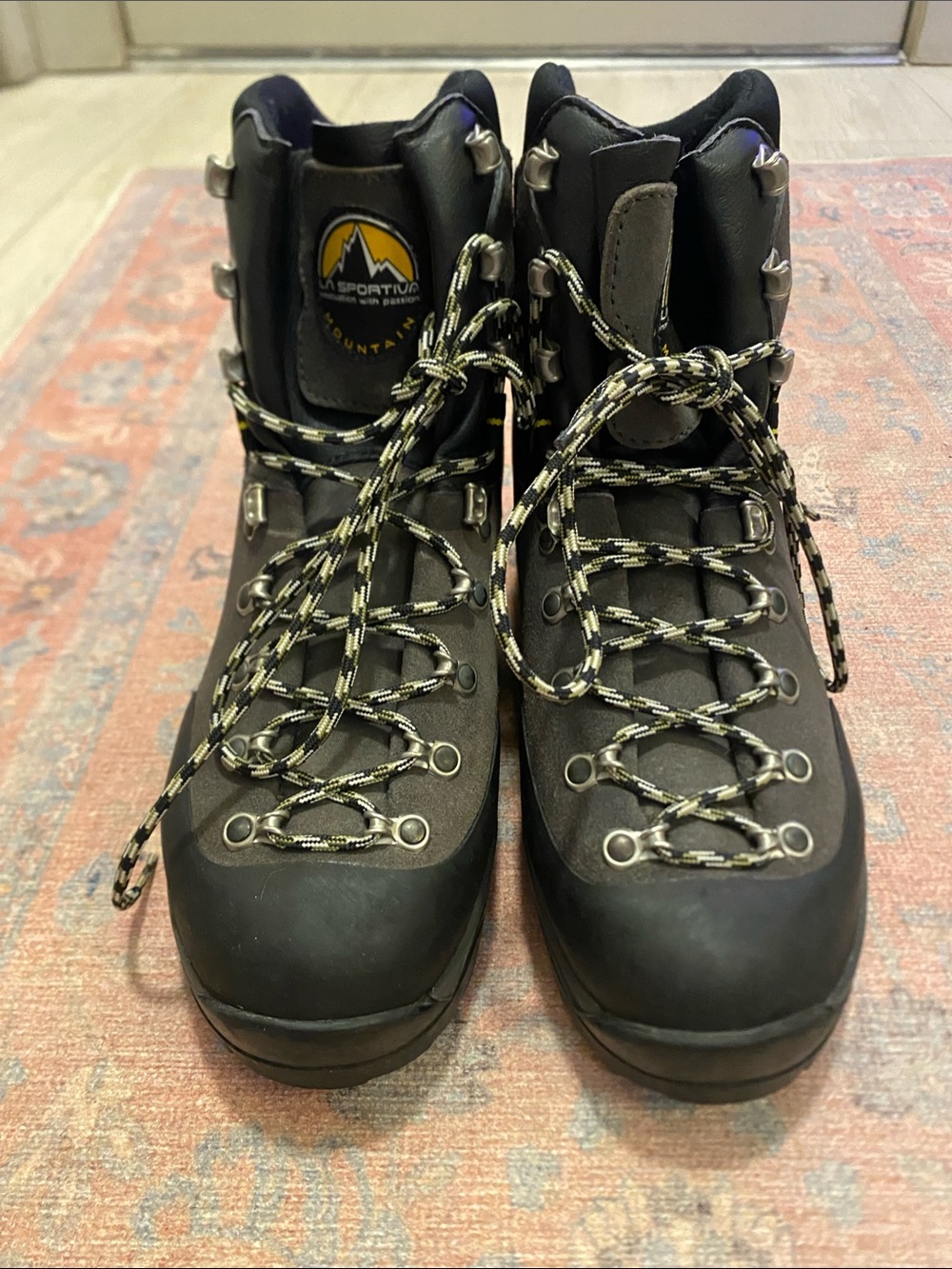 La Sportiva Black and Yellow Mountain Hiking Boots 10 /41.5